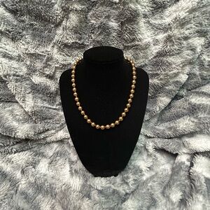 Elegant Vintage Monet Champagne Chocolate Bronze Faux Pearl Necklace